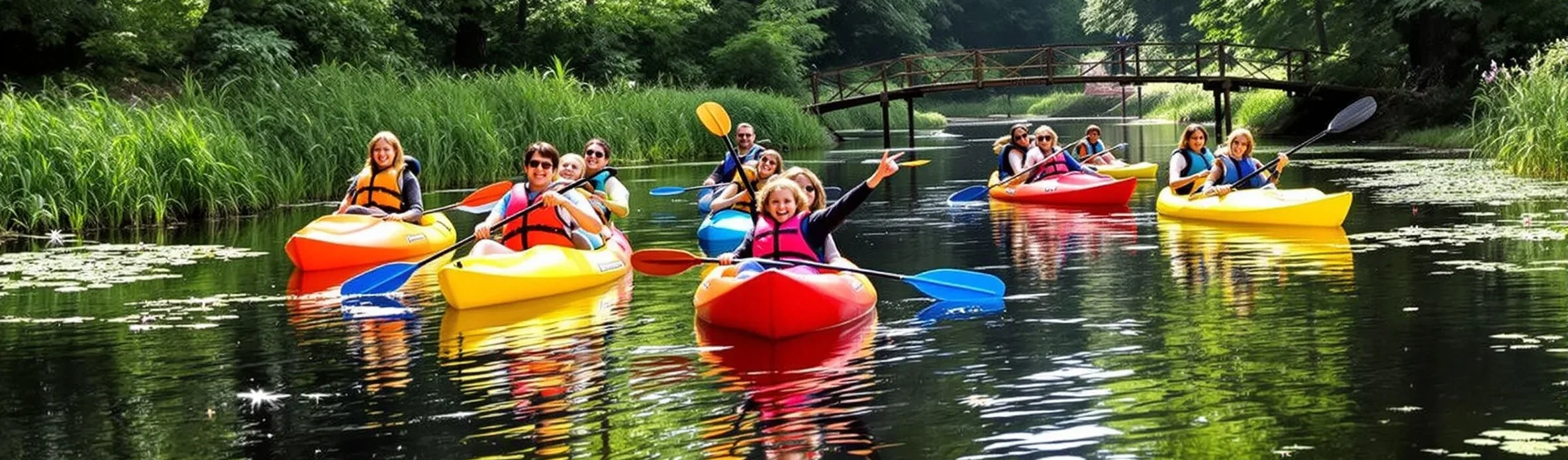spływy kajakowe dla szkół Nida dzieci w kajakach